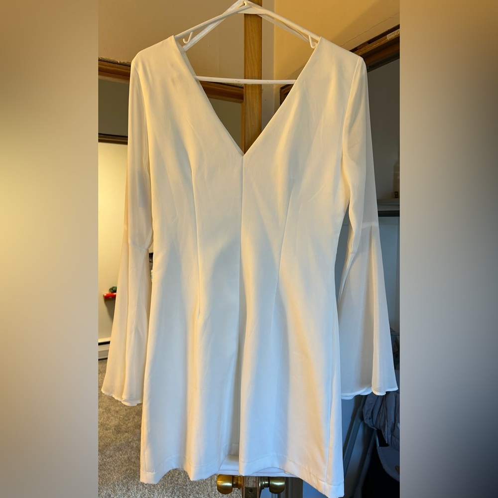Wore once! White dress with flare sleeves